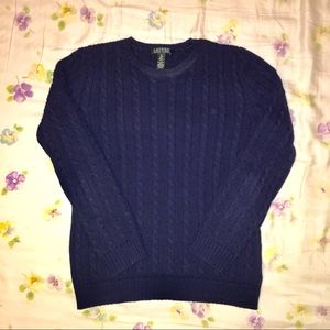 Lauren Ralph Lauren Navy Blue Cableknit Sweater